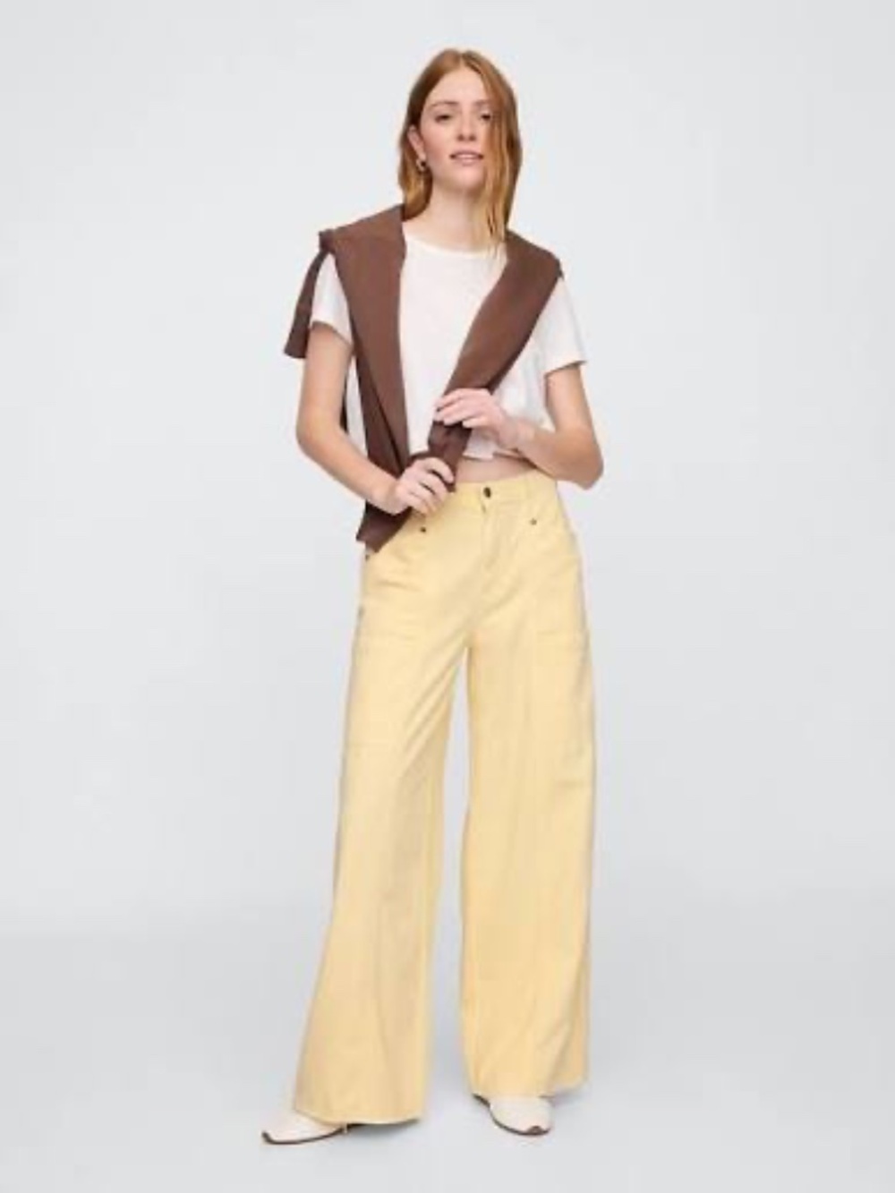 Gap Baggy Mid Rise Butter Yellow Size 26/2R